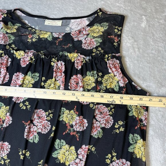 Bobbie Brooks‎ Mesh Floral Tank Top Plus Size 2X Sleeveless Lined Whimsygoth - Picture 8 of 8